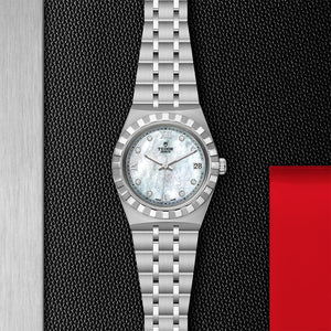 TUDOR Royal Watch with Diamond-set White Mother-of-Pearl Dial - M28400-0005 at Fink's Jewelers