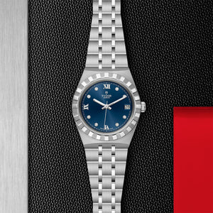 TUDOR Royal Watch with Blue Dial and Diamonds - M28400-0007 at Fink's Jewelers
