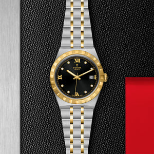 TUDOR Royal Watch with Black Sunray Dial and Diamonds - M28503-0004 at Fink's Jewelers
