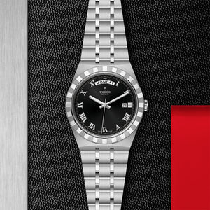 TUDOR Royal Steel Watch with Black Dial - M28600-0003 at Fink's Jewelers
