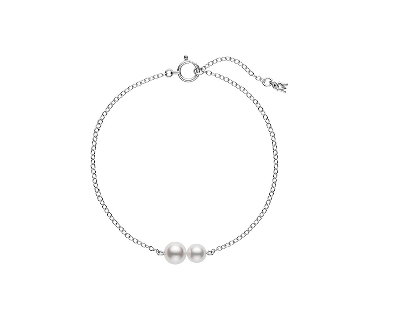 Mikimoto Pearl Cluster Station Bracelet in White Gold