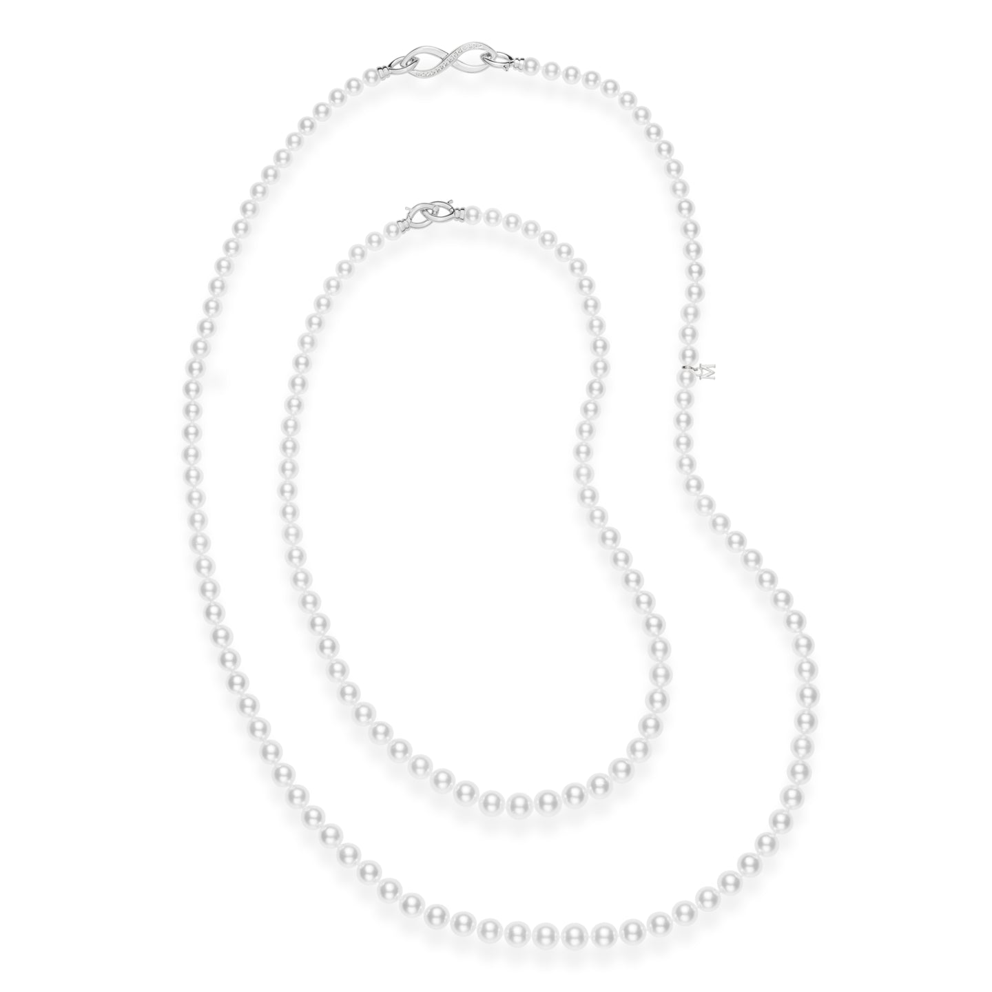 Mikimoto 7.5X5.5mm A1 Akoya Double Strand Pearl Necklace