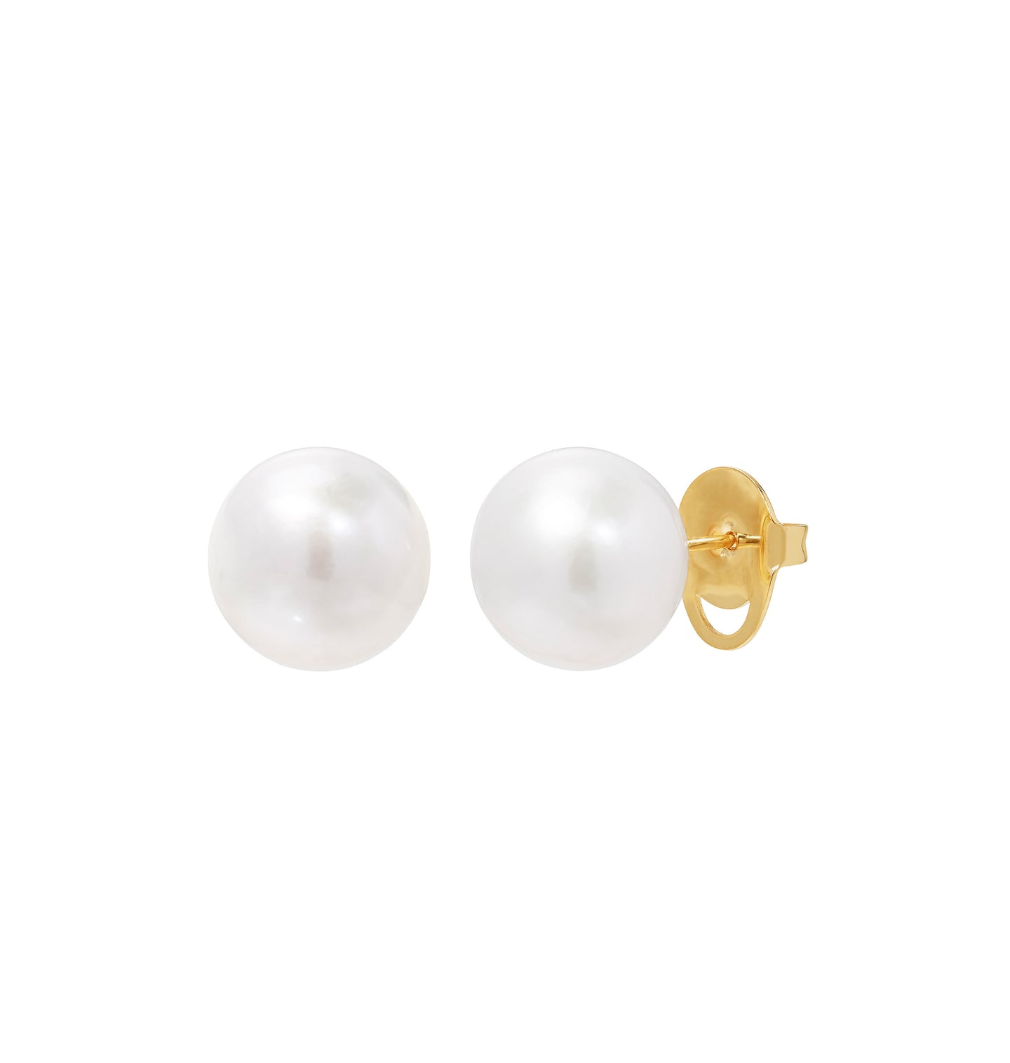 Sabel Pearl 14K Yellow Gold 12-13mm White Ming Pearl Stud Earrings
