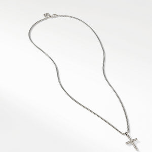 David Yurman Cross Necklace with Diamond on 16" Box Chain