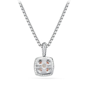 Pendant Necklace with Morganite and Diamonds, 17" Length