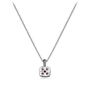 Pendant Necklace with Pyrope Garnet and Diamonds, 17" Length