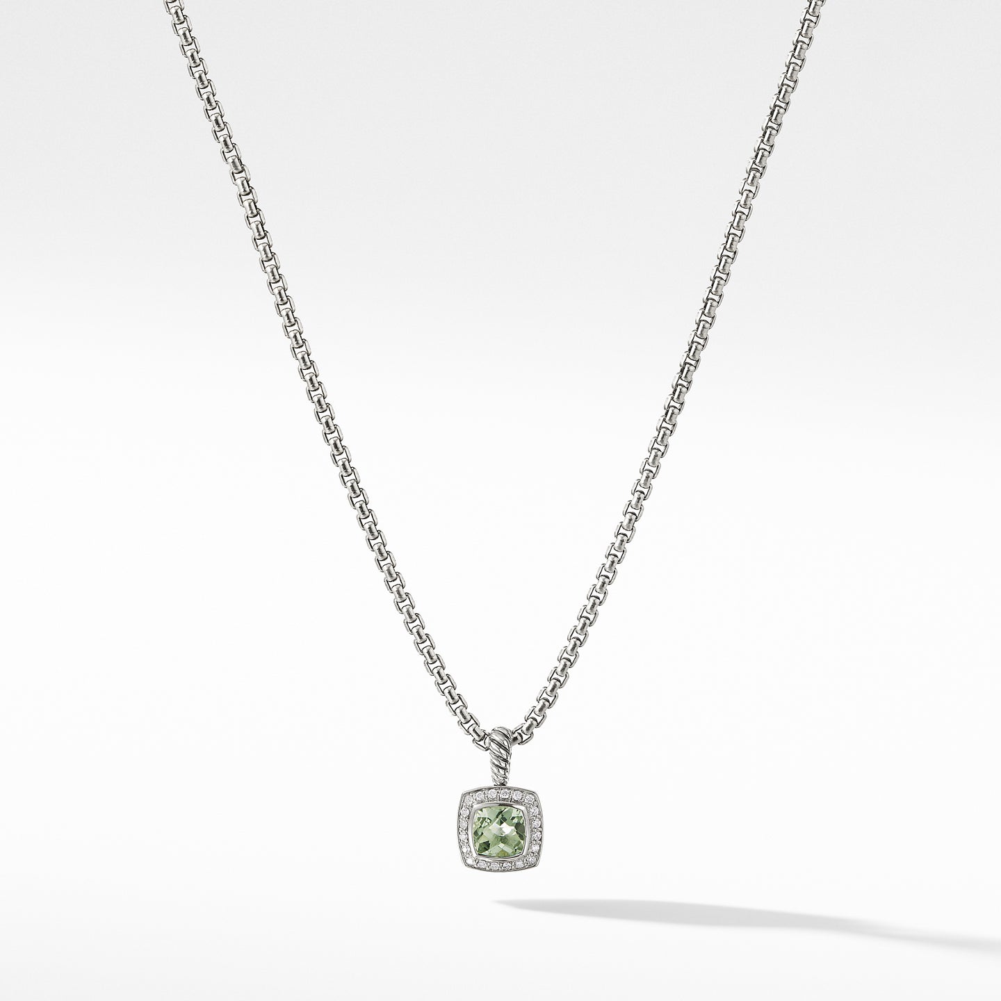 Pendant Necklace with Prasiolite and Diamonds, 17