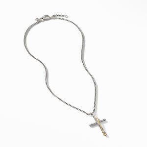 Crossover David Yurman Cross Necklace with 18K Yellow Gold