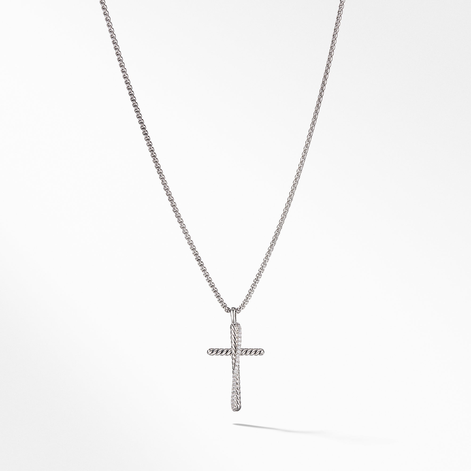 David Yurman Cross Necklace with Diamonds, 17