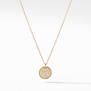 Initial "B" Pendant with Diamonds in Gold on Chain