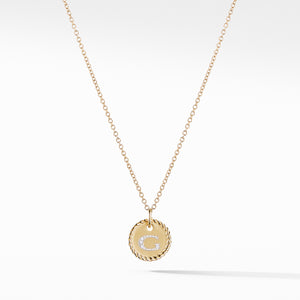 Initial "G" Pendant with Diamonds in Gold on Chain