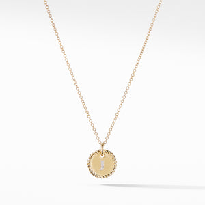 Initial "J" Pendant with Diamonds in Gold on Chain