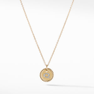 Initial "Q" Pendant with Diamonds in Gold on Chain