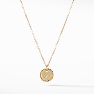 Initial "Z" Pendant with Diamonds in Gold on Chain