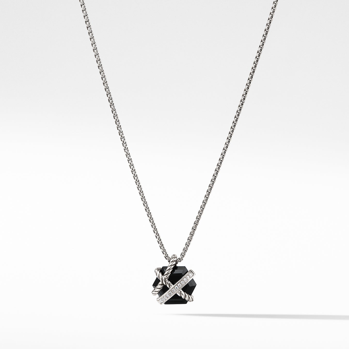 Necklace with Black Onyx and Diamonds, 17