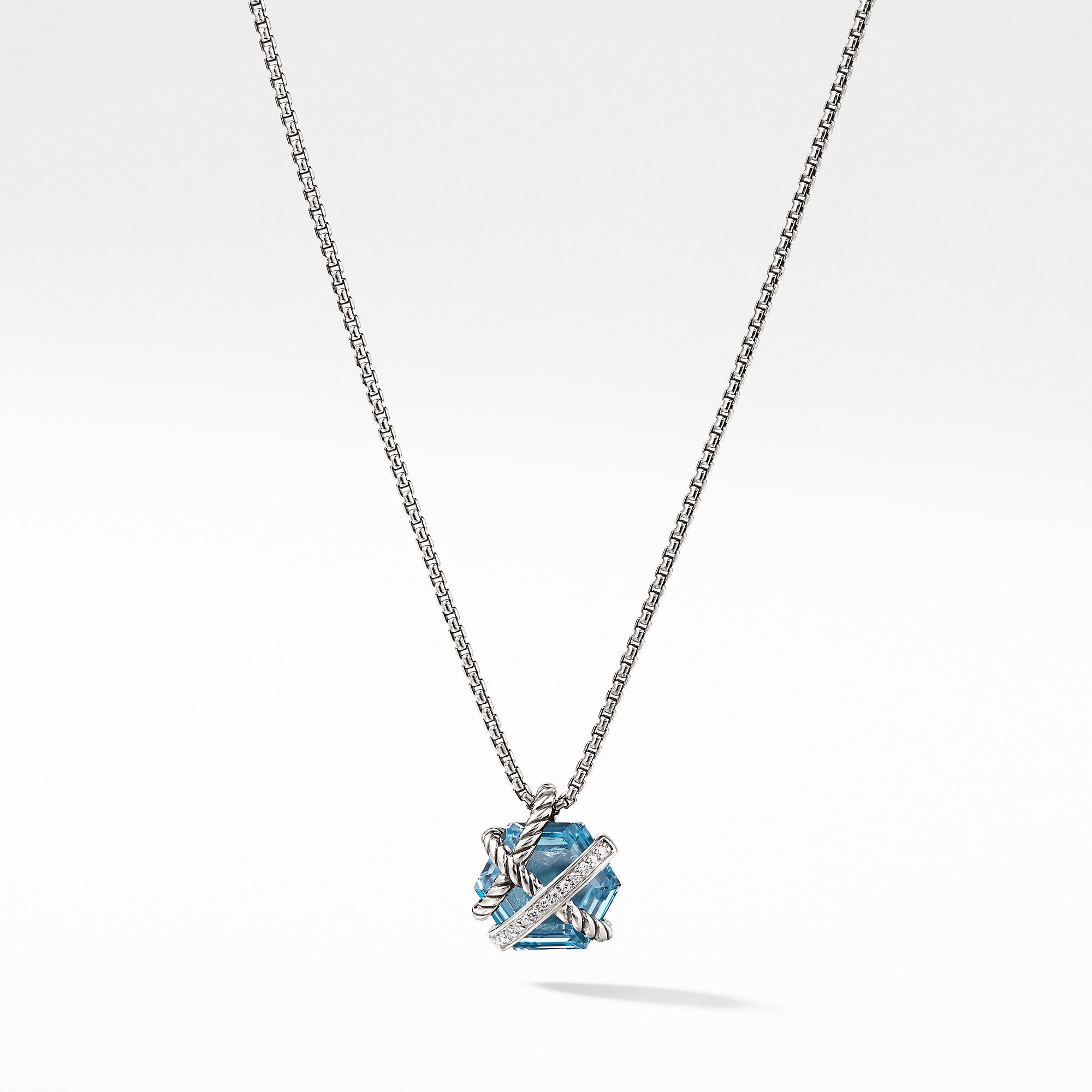 FANTASTICMAN　NECKLACE TOP 963 David Yurman Necklace with Blue Topaz and Diamonds | Fink's