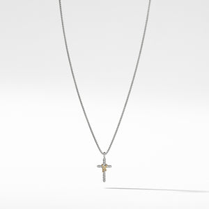 X Cross Necklace with Gold, 18" Length