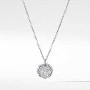 Cable Collectibles® Pavé Plate Necklace with Diamonds in 18K White Gold, 18" Length