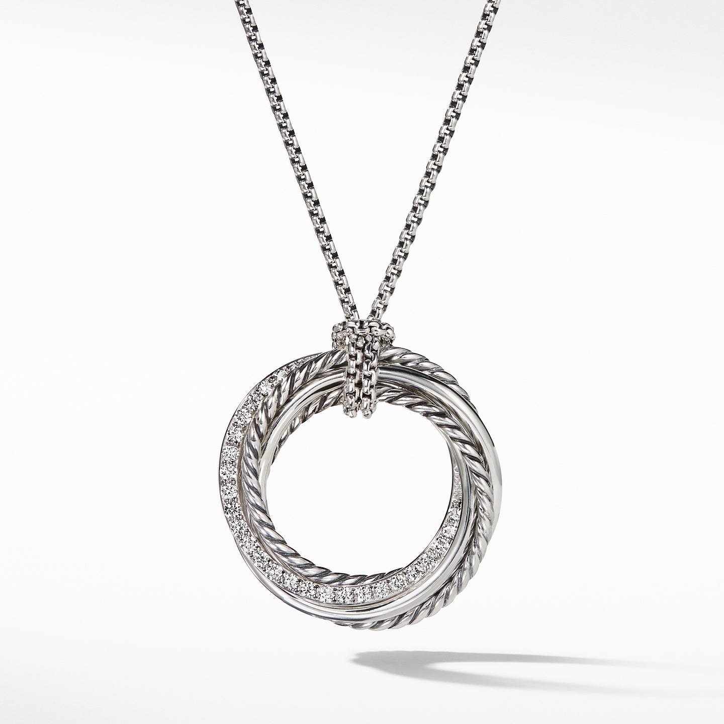 David Yurman Crossover Pendant Necklace with Diamonds