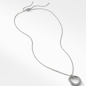 David Yurman Crossover Pendant Necklace with Diamonds on Baby Box Chain