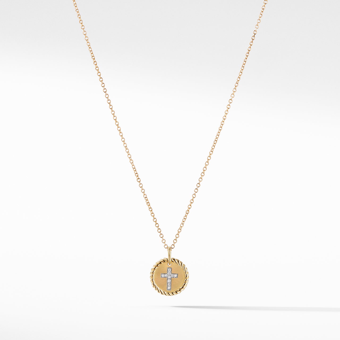 Cross Necklace with Diamonds in 18K Gold, 18