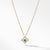 Necklace with Emerald and Diamonds in 18K Gold, 18&quot; Length