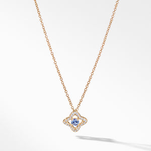 Necklace with Tanzanite and Diamonds in 18K Gold, 18" Length