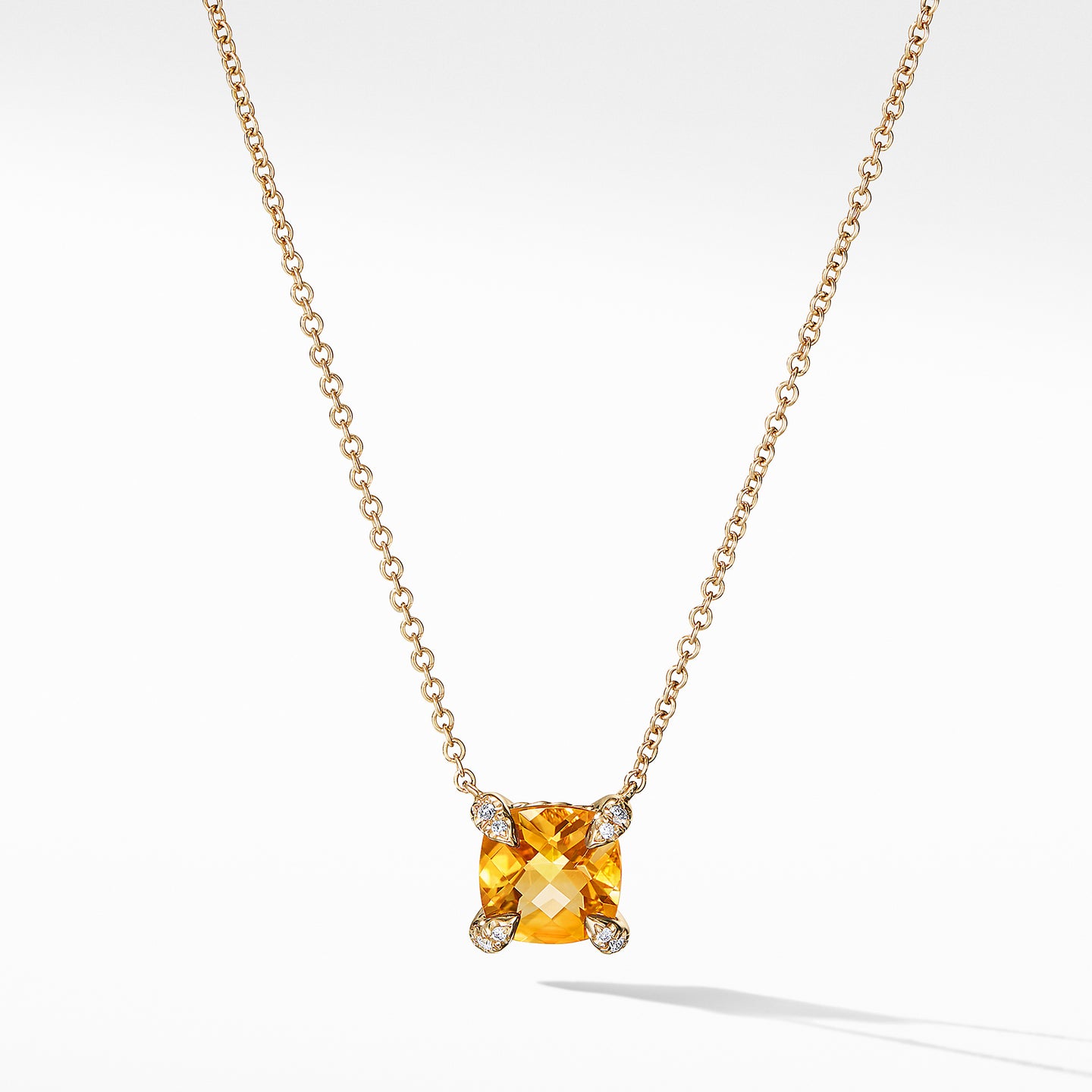 Necklace with Citrine and Diamonds in 18K Gold, 18