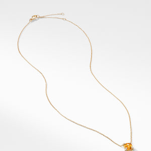 Necklace with Citrine and Diamonds in 18K Gold, 18" Length