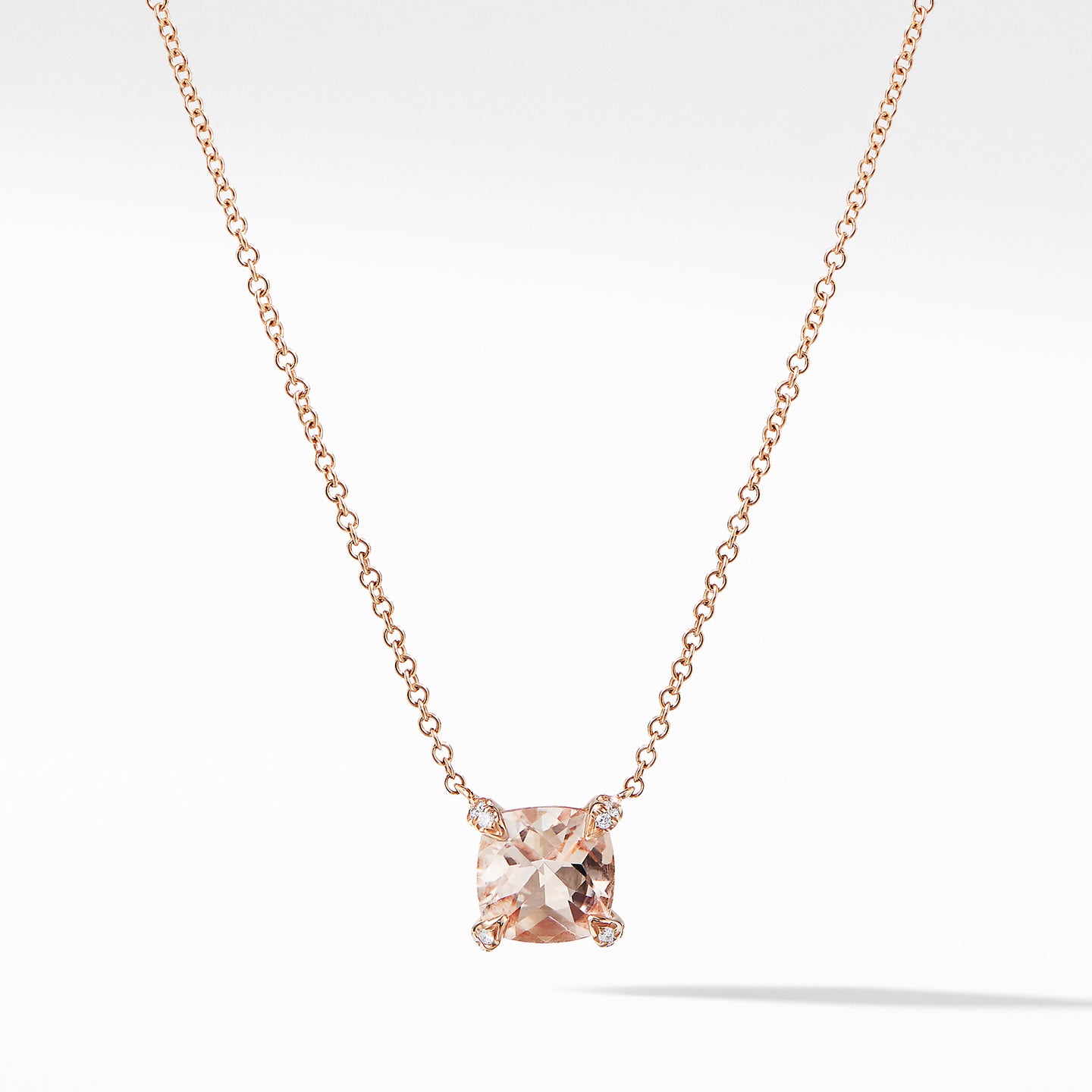 Châtelaine® Pendant Necklace with Diamonds in 18K Rose Gold, 7mm