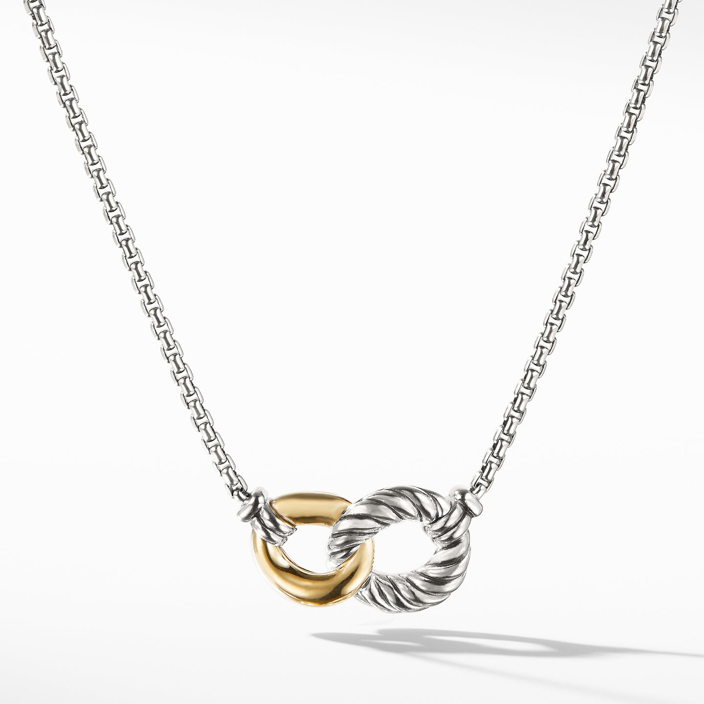 David Yurman Sterling Silver with 18k Yellow Gold Necklace
