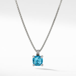 David Yurman Châtelaine Pendant Necklace with Blue Topaz and Diamonds