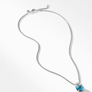 Sterling Silver David Yurman Châtelaine Pendant Necklace with Blue Topaz and Diamonds