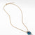 Pendant Necklace with Hampton Blue Topaz and Diamonds in 18K Gold, 18&quot; Length