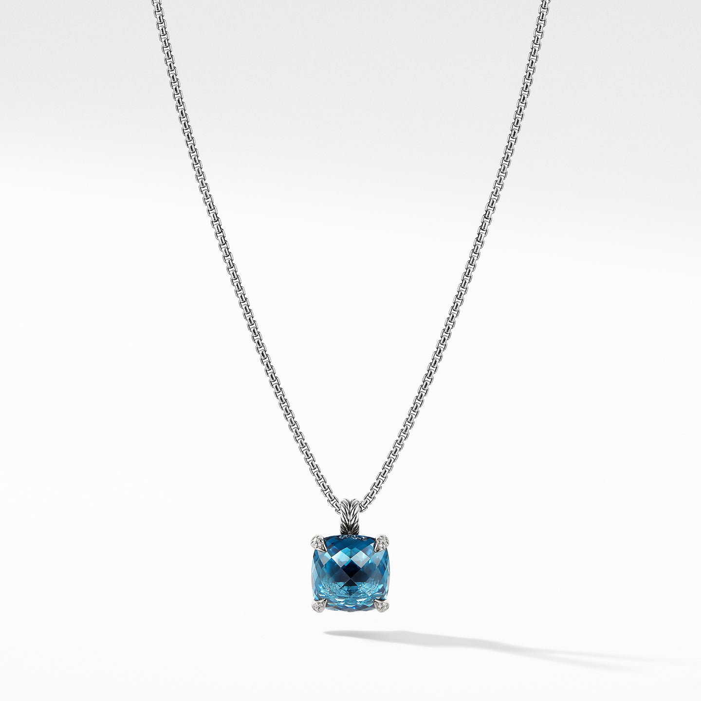 David Yurman Pendant Necklace with Hampton Blue Topaz and Diamonds