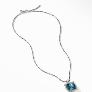 Châtelaine® Pavé Bezel Pendant Necklace with Hampton Blue Topaz
