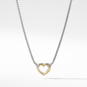 Heart Station Necklace with 18K Gold, 17" Length