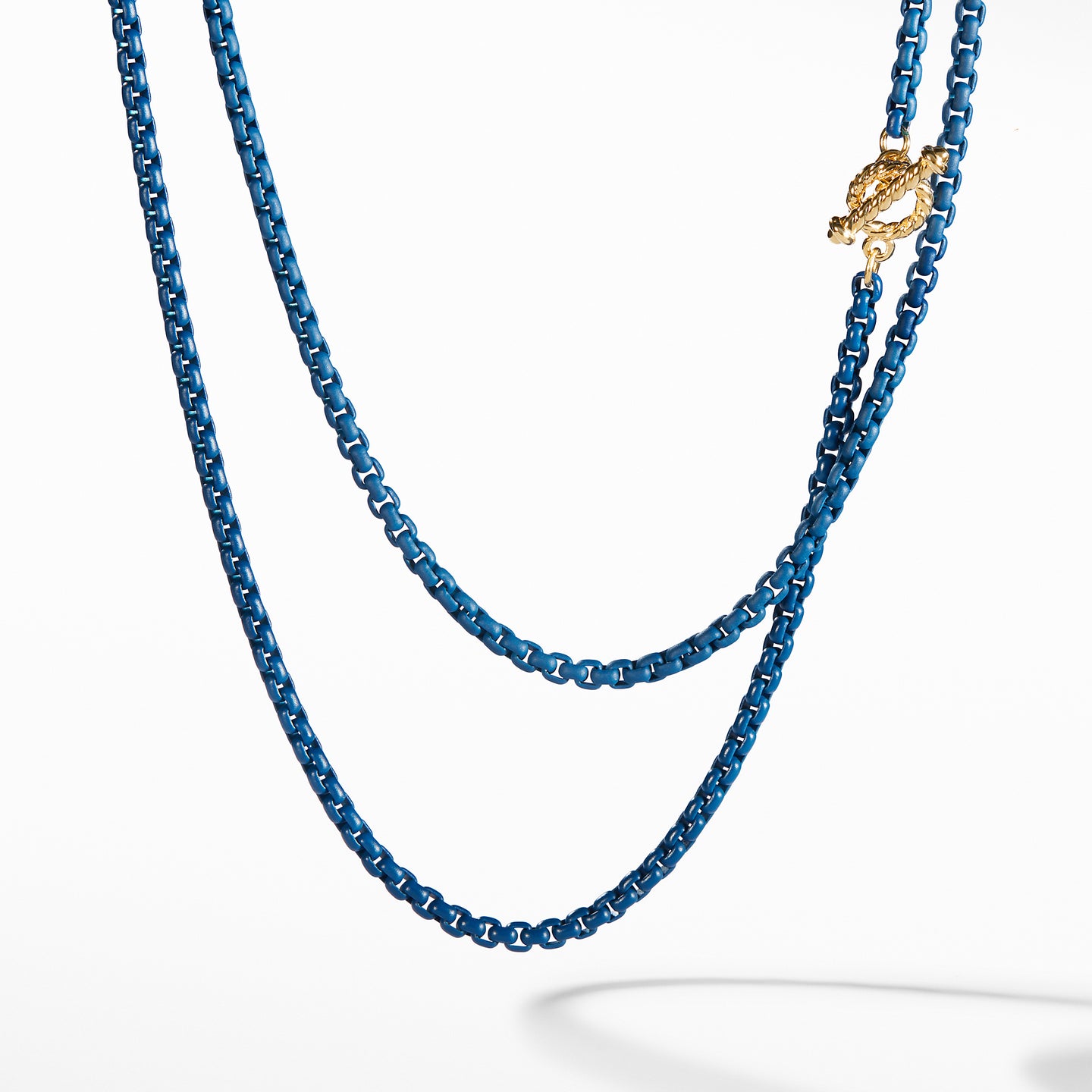 DY Bel Aire Chain Necklace in Navy with 14K Gold Accents, 41