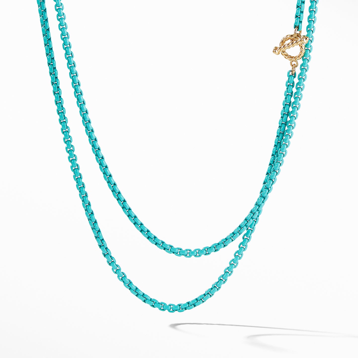DY Bel Aire Chain Necklace in Turquoise with 14K Gold Accents, 41