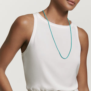 DY Bel Aire Chain Necklace in Turquoise with 14K Gold Accents, 41" Length