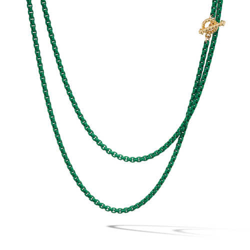 DY Bel Aire Chain Necklace in Emerald Green with 14K Yellow Gold Accents