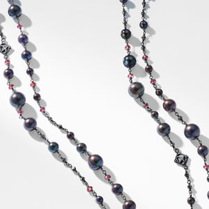 Oceanica Pearl and Bead Link Necklace with Grey Pearls and Hematine