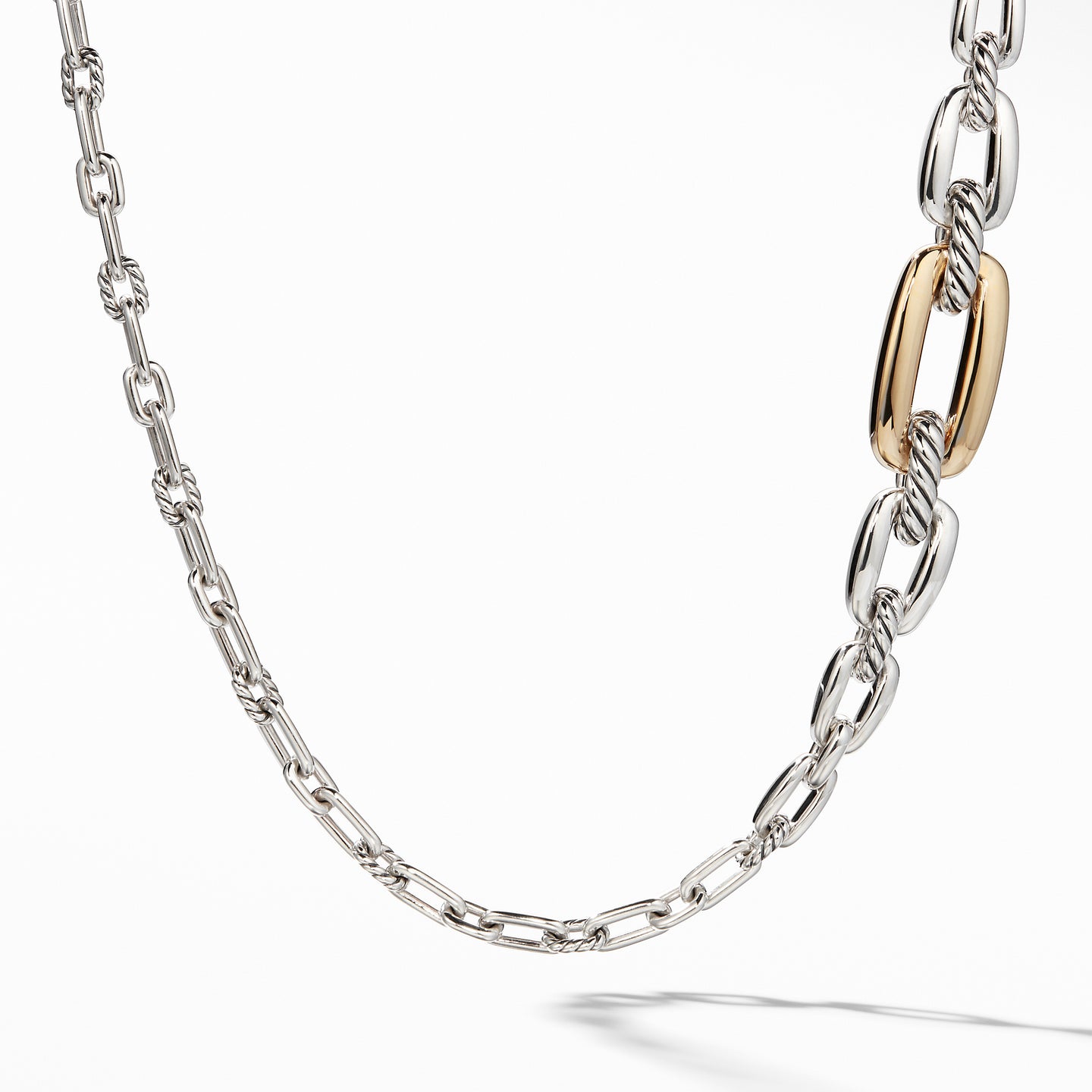 Wellesley Link Long Necklace with 18K Gold, 36