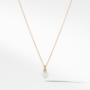 Solari Pendant Necklace with Diamonds and Pearl in 18K Yellow Gold
