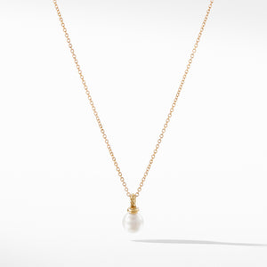 Solari Pendant Necklace with Diamonds and Pearl in 18K Yellow Gold