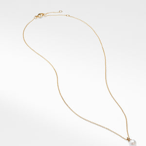 Solari Pendant Necklace with Diamonds and Pearl in 18K Yellow Gold