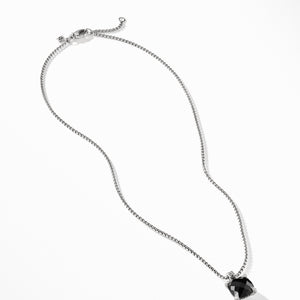 Châtelaine® Pendant Necklace with Black Onyx and Diamonds, 11mm