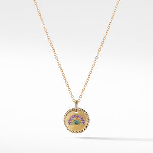 Cable Collectibles® Rainbow Necklace with Pink Sapphires, Yellow Sapphires, and Tsavorite in 18K Gold, 18" Length