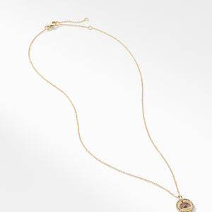 Cable Collectibles® Rainbow Necklace with Pink Sapphires, Yellow Sapphires, and Tsavorite in 18K Gold, 18" Length