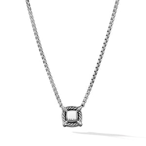 Petite Chatelaine Pavé Bezel Pendant Necklace with Prasiolite and Diamonds